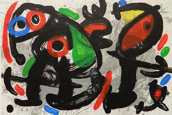 Joan Miro 3 lithographs: Joan Miro- Untitled- 3 lithographs in colors, as published by Derriere Le Miroir. 15 x 11 1/8''ea.