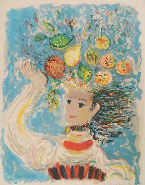 Constantin Terechkovitch lithograph: Constantin Terechkovitch- Untitled- lithograph in colors, signed and numbered in pencil, edition of 170. 25 1/2 x 19 1/2''