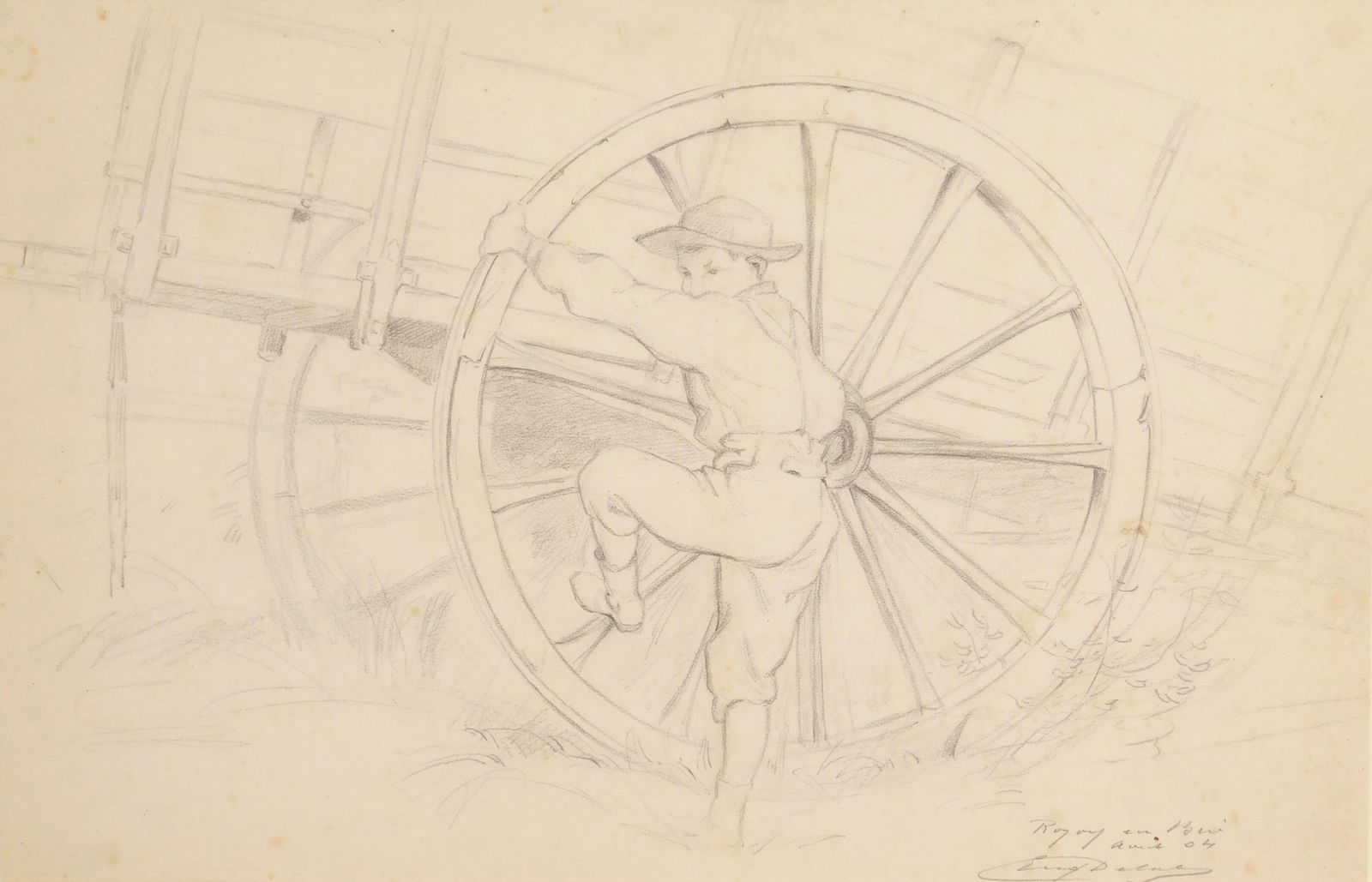 Eugene Delatre (French, 1864-1938) pencil drawing (1 of 4)