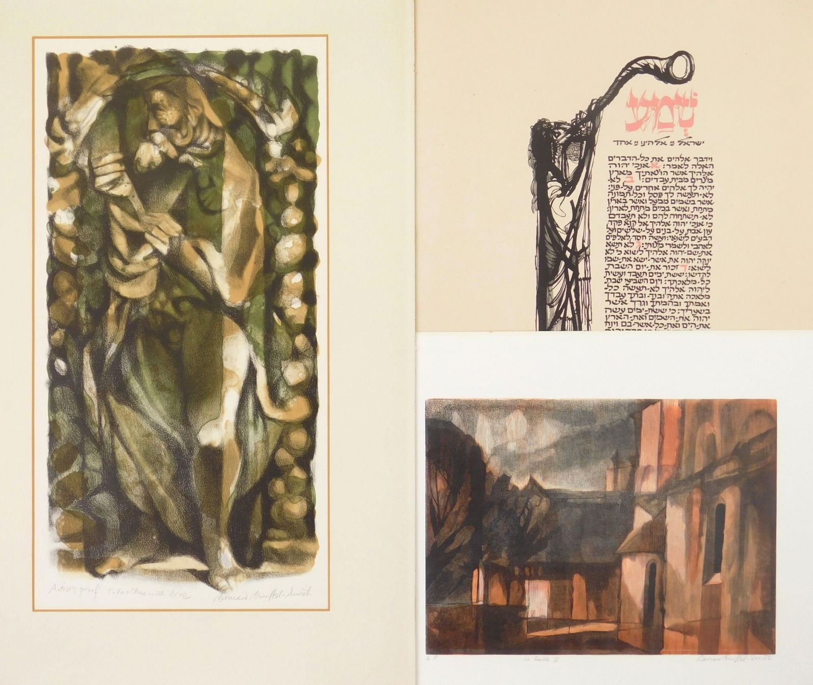 3 Bernard Brussel-Smith (American, 1914-1989) wood engravings. (1 of 10)