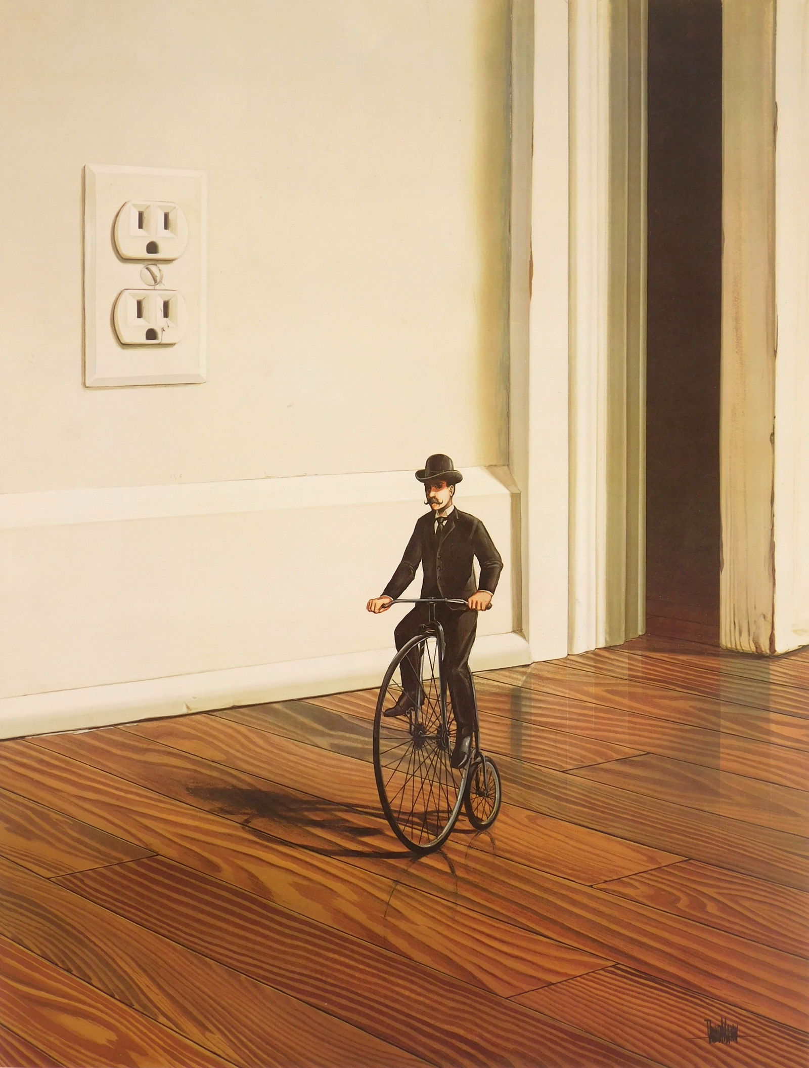 David Mann (American,, 1940-2004) print: Boneshaker off- set lithograph, signed and numbered 765/1000 in pencil. 25 1/2 x 18 3/4" Provenance: Craig and Allie Wallace collection- Gates Mills, OH