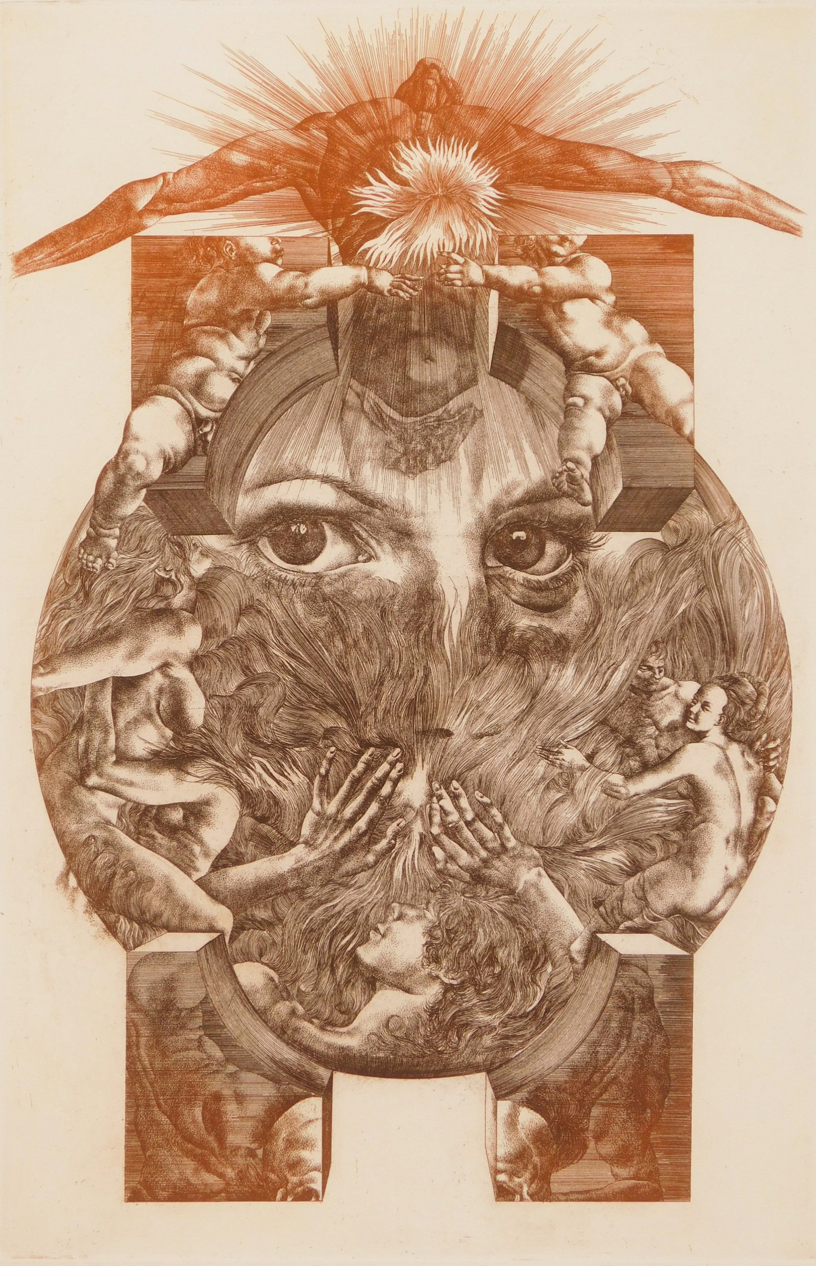 Kulhanek Oldrich (Czech, 1940-2013) etching: Ardo Avvampo etching, signed, titled and annotated EA vi/X in pencil. 17 1/2 x 11 3/8" Provenance: Private collection- Duluth, MN