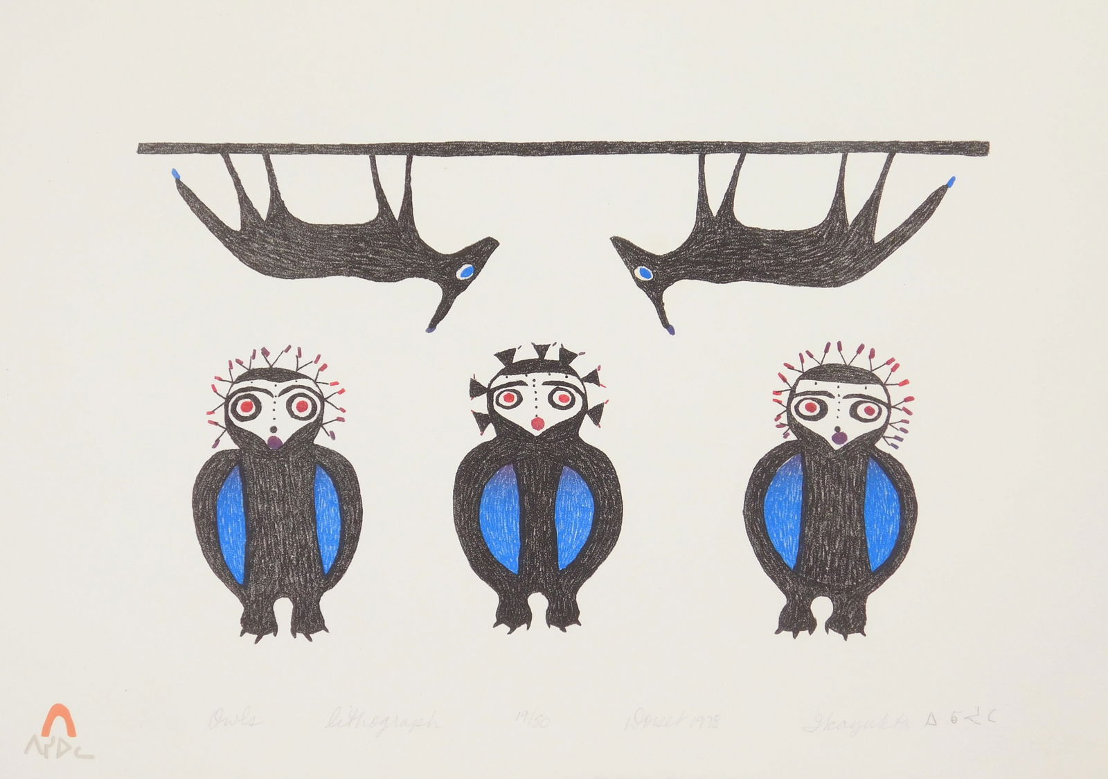 20th c. Inuit School lithograph (1 of 5)