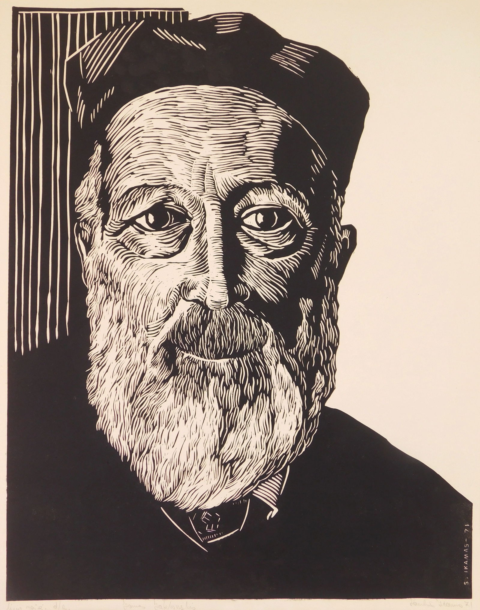S. Ikamas (Lithuanian, 20th c.) woodcut (1 of 3)