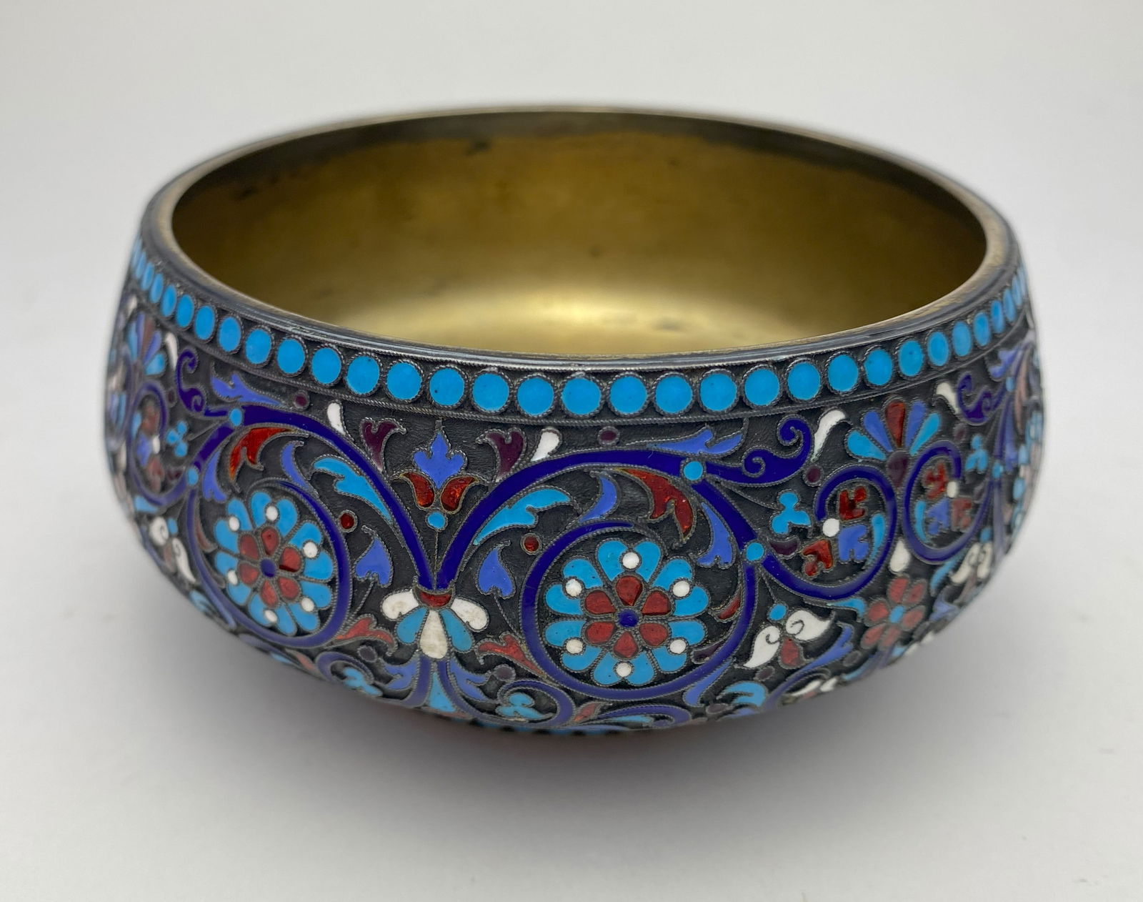 Russian 84 Silver and enamel Champleve bowl (1 of 6)