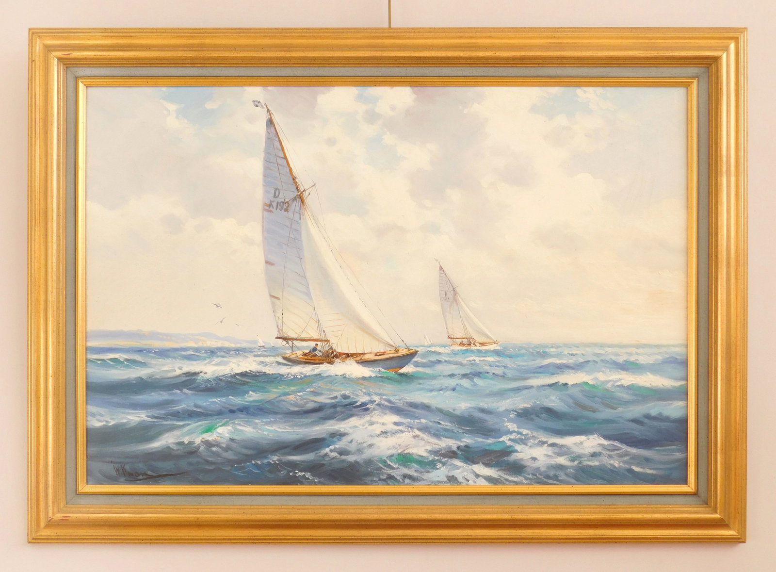William Knox (British, 1862-1925) oil: The Dragon Class oil on canvas, signed W. Knox lower left, framed. 24 x 36" Provenance: Private collection- Cleveland Heights, OH; Frost and Reed