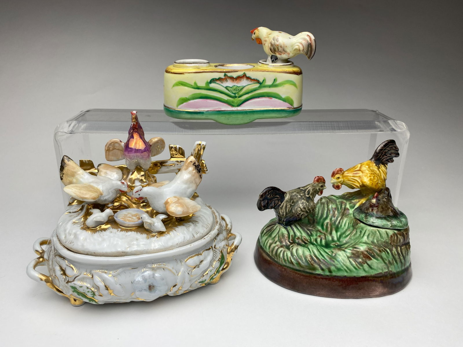 2 Figural ceramic inkwells (1 of 6)