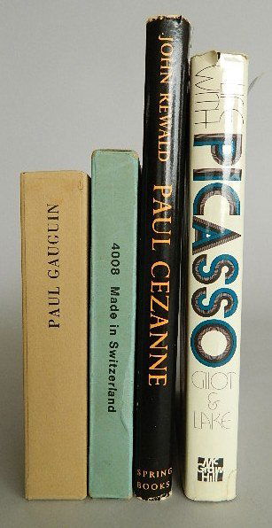 4 Books on art: 4 Books on art- 1.) Gilot, Francoise and Carlton Lake ''Life with Picasso'' McGraw-Hill Book Company, New York, Toronto and London, 1964, signed by F. Gilot; 2.) Rewald, John ''Paul Cezanne'' translat