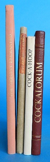 4 Golden Cockerel books: 4 Golden Cockerel books- 1.) Hartnoll, Phyllis ''The Grecian Enchanted'' 1952, illus. by John Buck-Wright; 2.) ''The Haedo of Plato'' 1930, numbered 116 of limited edition of 500; 3.) ''Cockalorum: A 