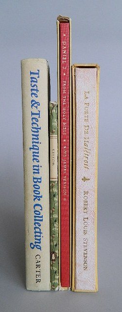 4 Books: 4 Books- 1.) Stenvenson, Robert L- ''La Porte de Maletroit''- The Book Club of California, 1952; 2.) ''Daniel 3 - From the Holy Bible King James Version''- World Publishing Company, Cleveland, Ohio, 1