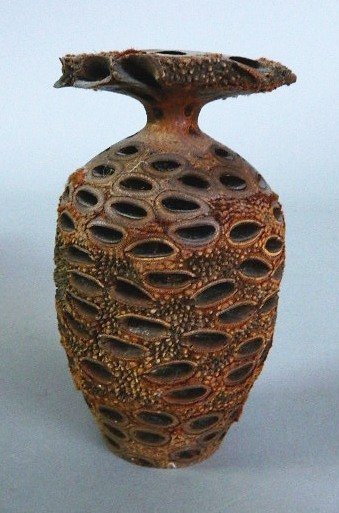 Jack Williams carved wood bud vase: Jack Williams carved wood bud vase. 4 1/4''h