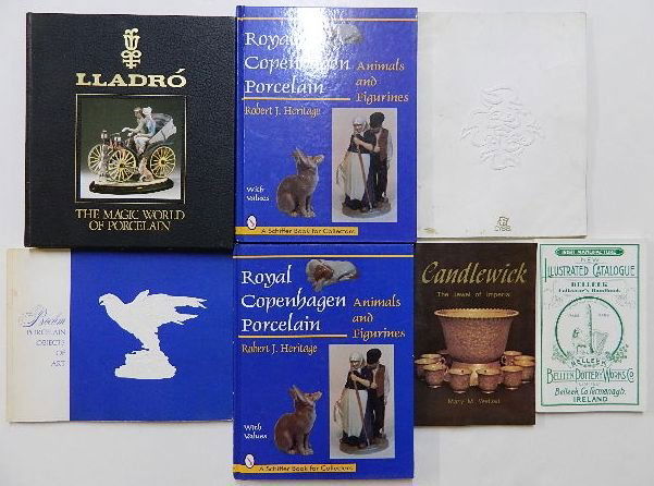 7 Books on porcelain collectibles: 7 Books on porcelain collectibles- including Cybis, Boehm, Royal Copenhagen, Belleek, Candlewick, Lladro, etc.