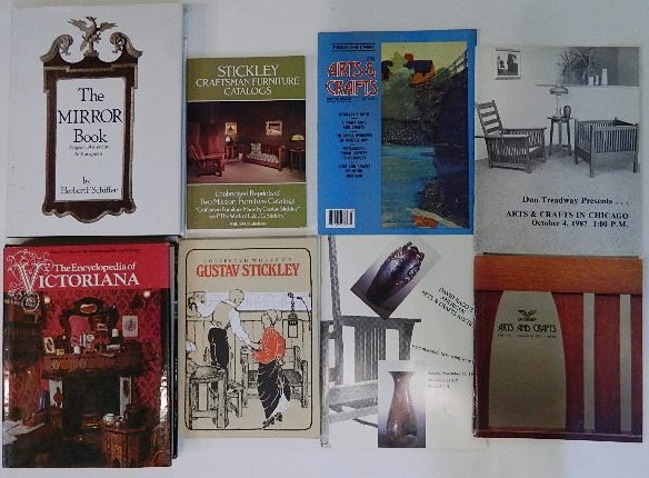 4 Books on furniture: 4 Books on furniture- Schiffer, Herbert F- ''The Mirror Book''; Bridgeman, Harriet- ''The Encyclopedia of Victoriana''; Gray, Stephen- ''Collected Works of Gustav Stickley''; Stickley Craftsman Furnit