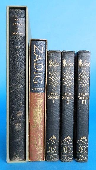 3 Limited Editions Club books- 1932, 1947, 1952: 3 Limited Editions Club books- 1932, 1947, 1952- 1.) de Balzac, Honore- ''Droll'' 3 vols, 1932, numbered 1354, translated into English; 2.) ''The Poems of William Cullen Bryant''- ills. by Thomas W. N