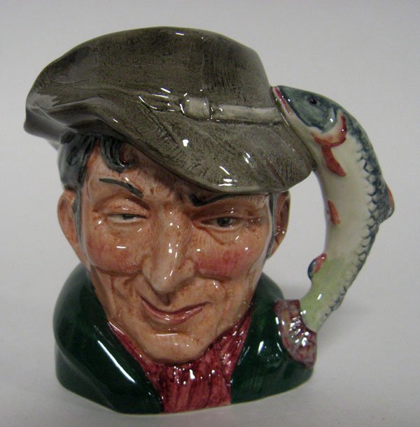 3 Royal Doulton mugs: 3 Royal Doulton mugs- ''Snuggler'' D6619, dated 1967; ''The Poacher'' D6464, dated 1954; ''Old Salt'' D6554, dated 1960- all good used condition. 3 3/4''h to 4 1/4''h