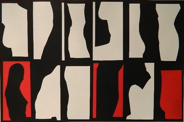 John O. Schlump silkscreen: John O. Schlump- ''Thirteen Impressions''- silkscreen in colors, signed, titled and numbered 16/20 in pencil. 12 x 17 1/2''