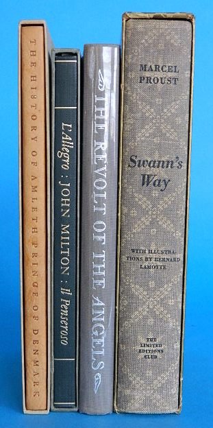 1 Heritage Press and 3 Limited Edition Club books: 1 Heritage Press and 3 Limited Edition Club books- 1953-1954- 1.) Milton, John- ''Il Penseroso'' / ''L'Allegro''- 1954, ills. by William Blake, edition of 1500; 2.) Gramaticus, Saxo- ''The History of