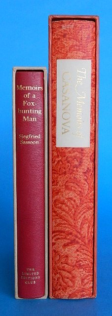 2 Limited Editions Club books, 1972, 1977: 2 Limited Editions Club books, 1972, 1977- 1.) ''The Memoirs of Jacques Casanova de Seingalt''- 1972, ills. by Rene Ben Sussan, edition of 1500; 2.) Sassoon, Siegfried- ''Memoirs of a Fox-hunting Man'