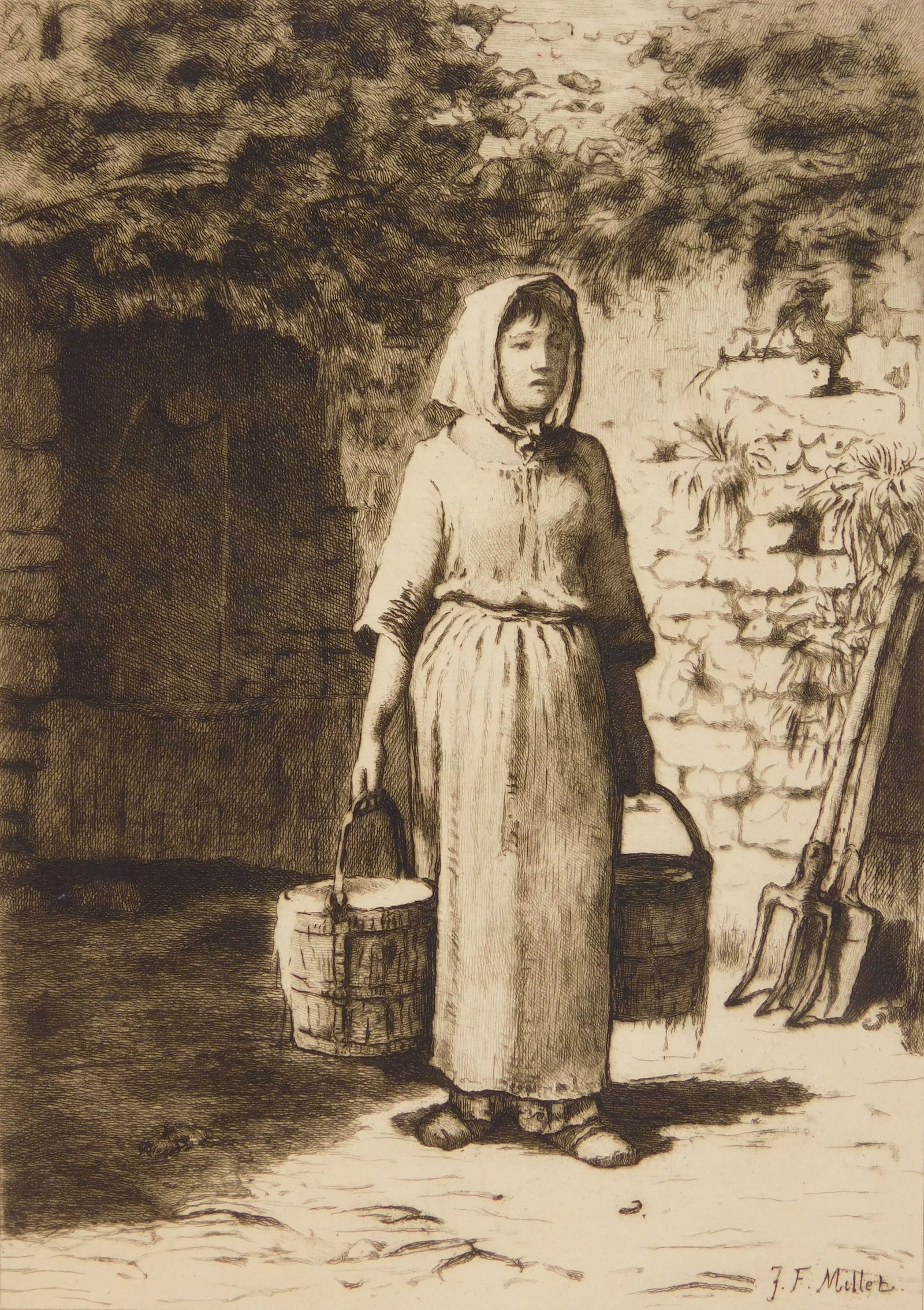 Jean F. Millet (French, 1814-1875) etching (1 of 4)