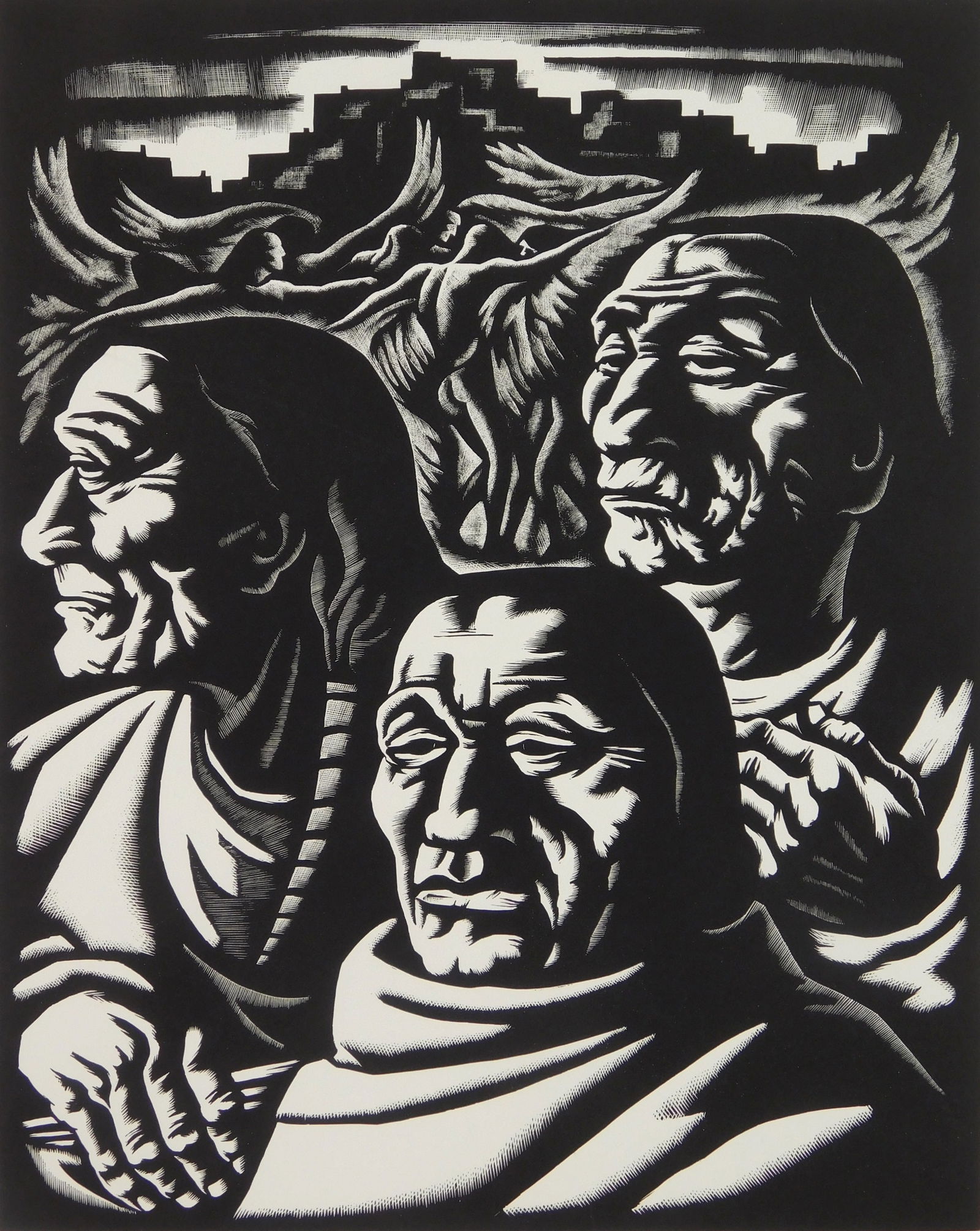 Howard Cook (American, 1901-1980) wood engraving (1 of 5)
