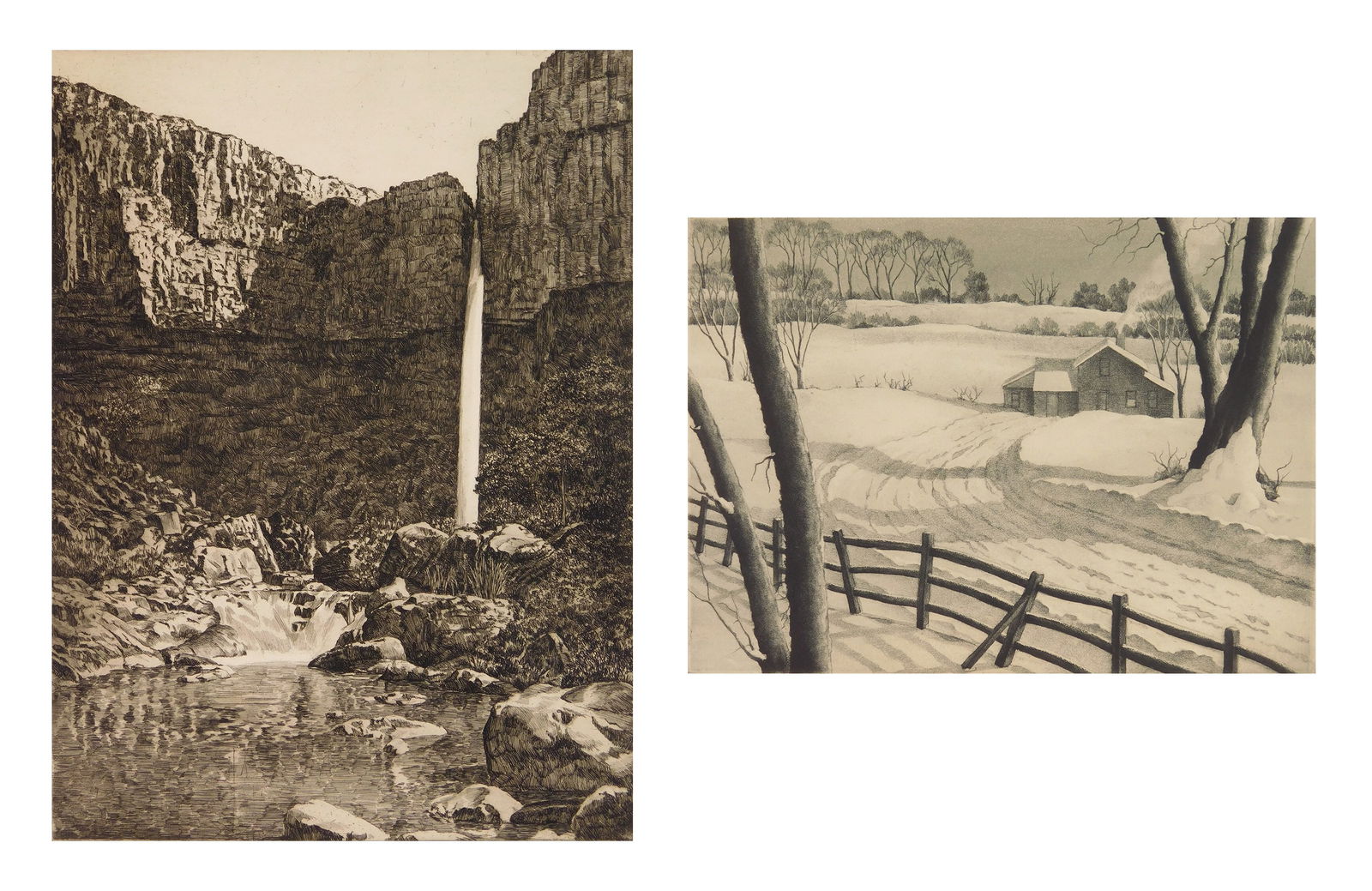 2 Samuel Margolies (American, 1897-1974) etchings (1 of 9)