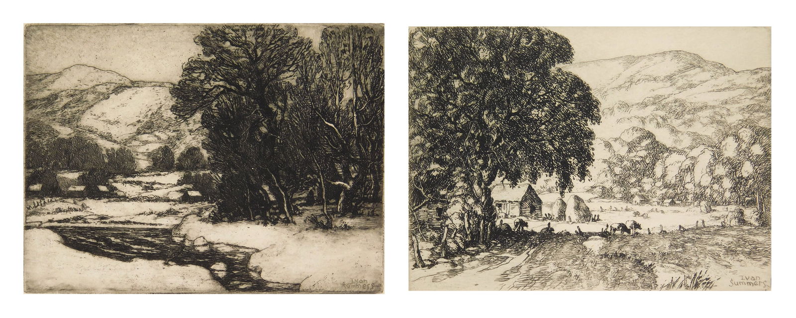2 Ivan Summers (American, 1889-1964) etchings (1 of 7)