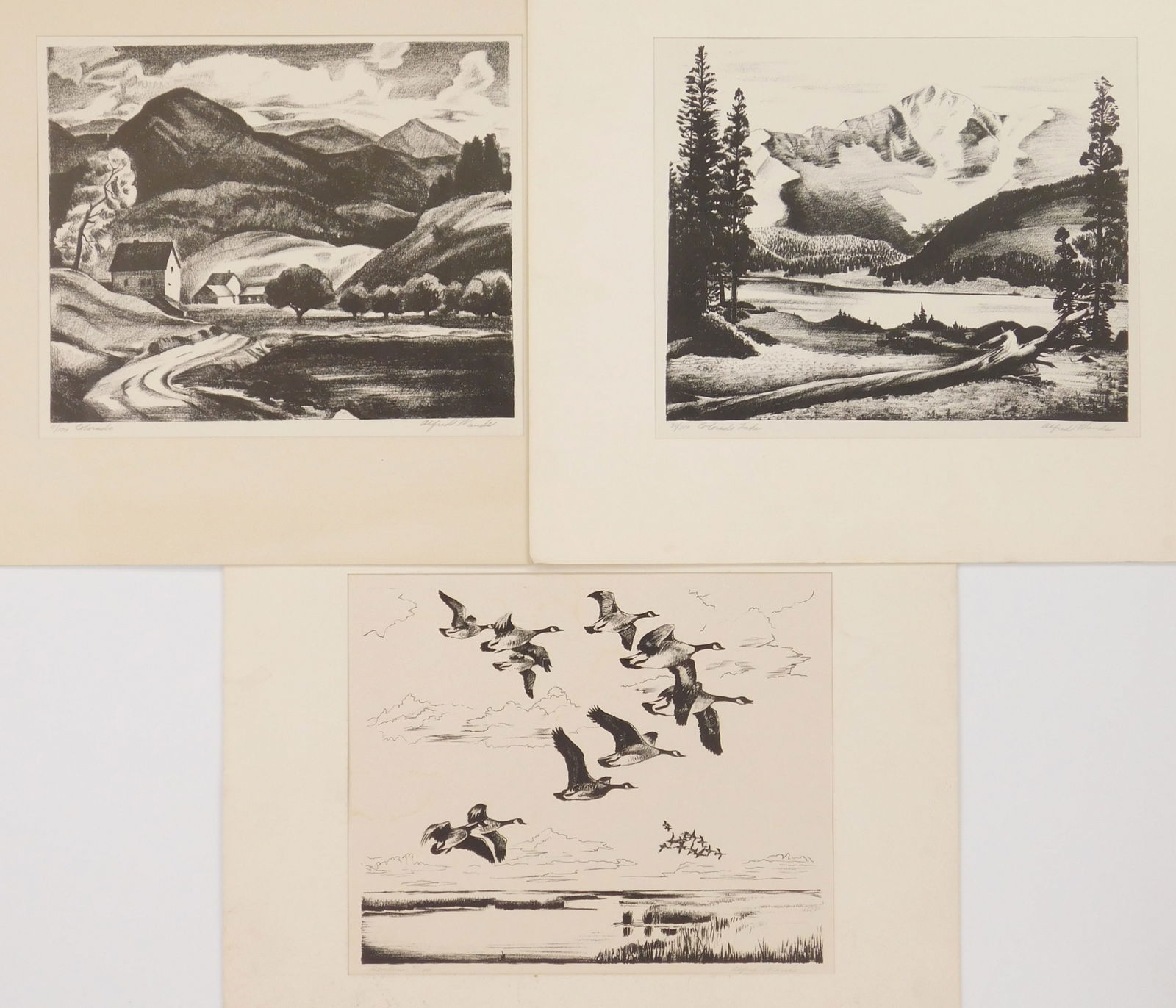 3 Alfred Wands (American, 1904-1998) lithographs (1 of 7)