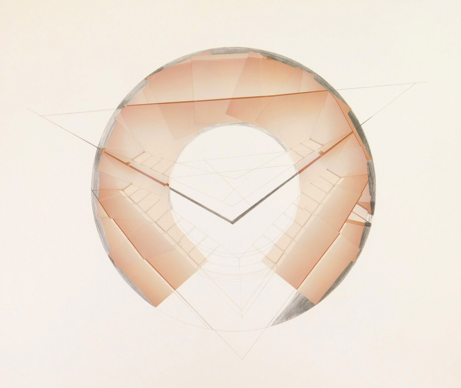 Jan Dibbets (American, 1941- ) lithograph and collage: Untitled III chromogenic color and lithograph collage, 1981, edition of 30, framed. 28 7/8 x 28 7/8" Provenance: Private collection- New York, NY Catelli Graphics- New York, NY