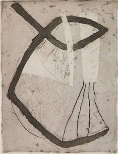 John Ferren (American, 1905-1970) aquatint: Untitled etching and aquatint, matted and framed. 9 x 7" Provenance: Private collection- New York, NY