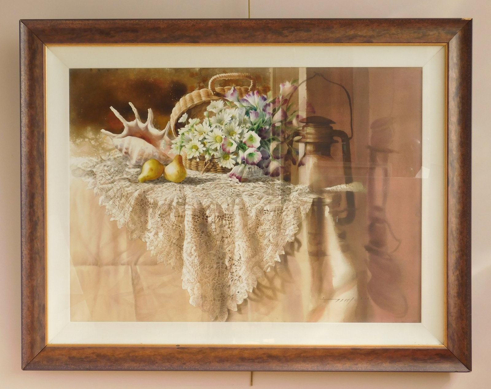 You-Mee Park (Korean 20th/21st c.) watercolor: Conch Shell watercolor on paper, 2002, signed and dated lower right. 27 1/2 x 38 1/2'' Provenance: Collection of Dale and Dorothy Foland, New Philadelphia, OH