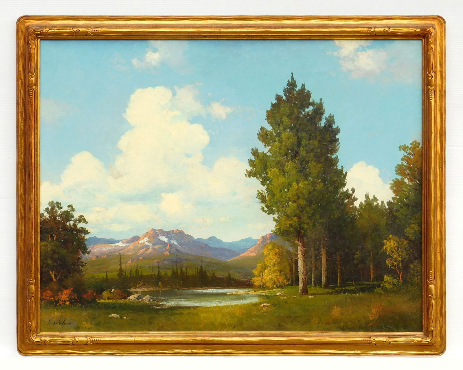 Robert Wood (American, 1889-1979) oil: Landscape oil on canvas, signed Robt. Wood lower left, framed. 27 1/4 x 35 1/4" Provenance: Private collection- Canfield, OH