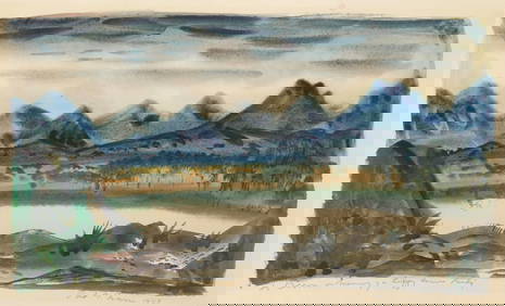 Paul B. Travis (American, 1891-1975) watercolor (1 of 5)