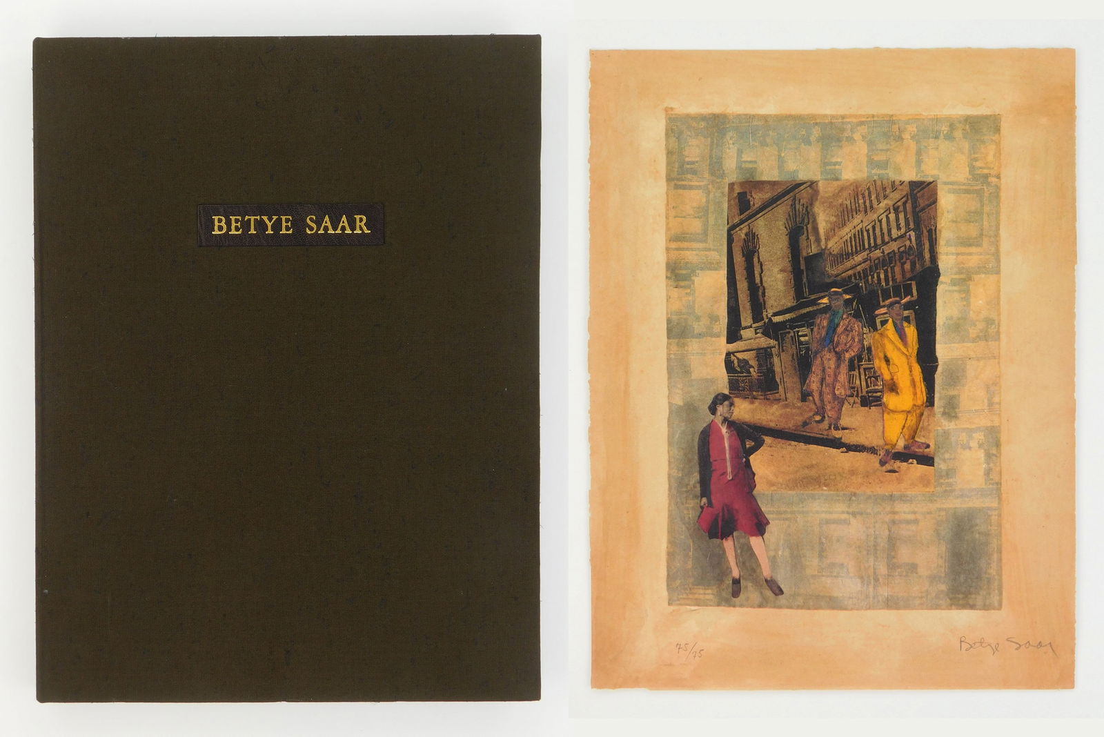 Betye Saar (American, 1926- ) portfolio of silkscreens: Bookmarks in the Pages of Life portfolio with 6 color silkscreens, 2000, edition of 75 numbered copies, each signed and numbered 75/75 in pencil, published by the Limited Editions Club, New York, in t
