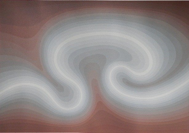 Roy Ahlgren 3 serigraphs: Roy Ahlgren- ''Extrusive''; ''Sierra''; ''Precession''- 3 serigraphs in colors, 1981, all signed, dated, titled and numbered 4/150, 2/150, 2/150 in pencil, very good condition. 18 x 25 3/4'' (2); 25 3