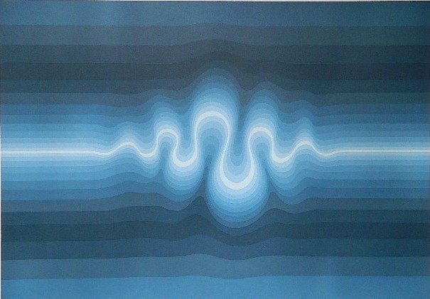 Roy Ahlgren 3 serigraphs: Roy Ahlgren- ''Oscillation''; ''Pulsar''; ''Devil Wind''- 3 serigraphs in colors, 1980, all signed, dated, titled and numbered 3/150, 91/150, 103/140 in pencil, minor foxing in margin, otherwise good