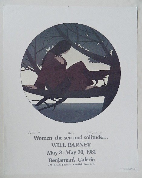Barnet; Anastosi; Sfeadman - 3 offset lithographs: Will Barnet- ''Women, the sea and solitude...''- off-set lithograph exhibition poster, 1981, signed and numbered 81/100 in pencil, inscribed 'Arce - 2' in pencil; together with J. A. Anastosi- ''The Y