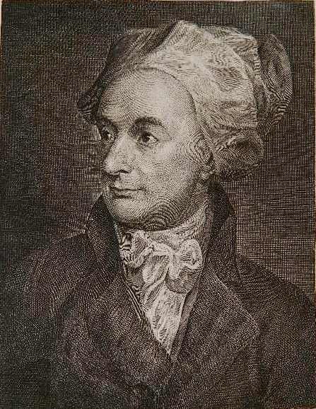 W. Blake after Romney engraving: W. Blake after Romney- Portrait of William Cowper- engraving, 1802, after crayon drawing, published by J. Johnson, St. Pauls Church Yard, staining and foxing in margins and verso. 7 3/8 x 5 11/16''