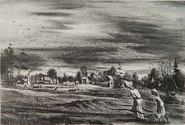 Arnold Blanch lithograph: Arnold Blanch- Jesus Saves- lithograph. 11 1/4 x 16 3/4''