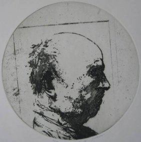 Harvey Breverman etching: Harvey Breverman- ''Dutchman III'' (AAA/Czestochowski 1968.006)- etching, 1968, signed, titled and numbered pencil, AAA edition of 250, very good condition. 10 7/8'' dia.