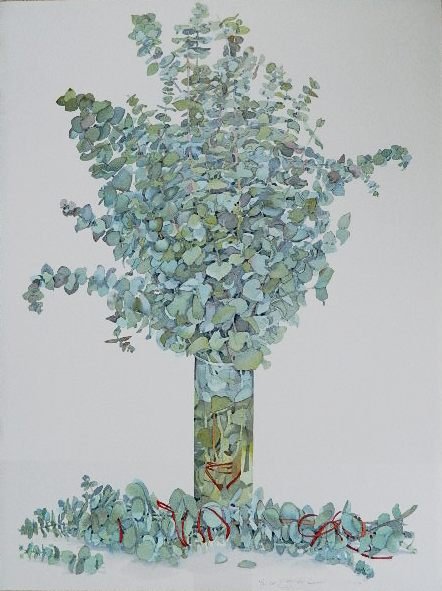 Gary Bukovnik lithograph: Gary Bukovnik- Floral Studies- lithograph in colors, 1987, signed, dated and numbered 10/25 AP in pencil, some fading. 39 x 29''