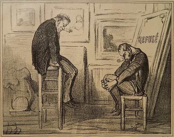 Honore Victorin Daumier lithograph: Honore Victorin Daumier- Untitled- lithograph, 1855, prior to being published in 'Le Charivari'. 8 x 10''