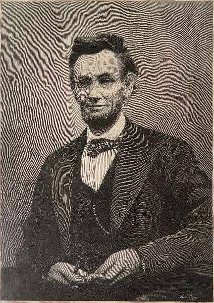 John William Evans wood engraving: John William Evans- ''Abraham Lincoln''- wood engraving after a photograph by Bradley, 1933, signed in pencil, signed and dated in the block. A fine impression printed on cream wove paper. A fine exam