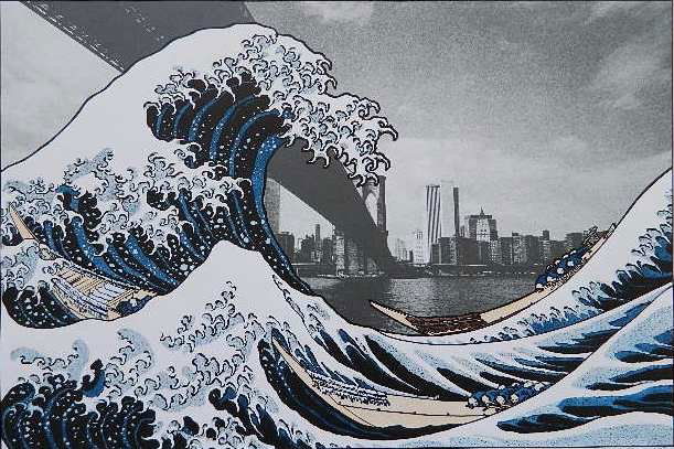 Michael Knigin lithograph: Michael Knigin- ''In The Hollow of The Deep Wave: after Hokusai'' (AAA/Czestochowski 1978.023)- lithograph in colors, 1978, signed, dated, titled and numbered in pencil, edition of 100. 17 x 25 1/2''