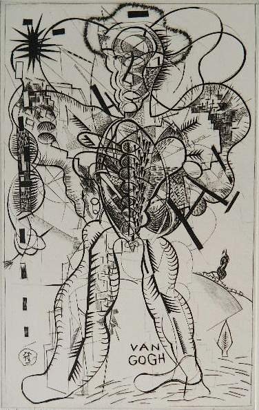 John A. Knudsen etching: John A. Knudsen- ''Van Gogh at Arles''- etching, 1978, signed, dated, titled and inscribed 'Printers Proof I', very good condition. 15 3/4 x 9 7/8''