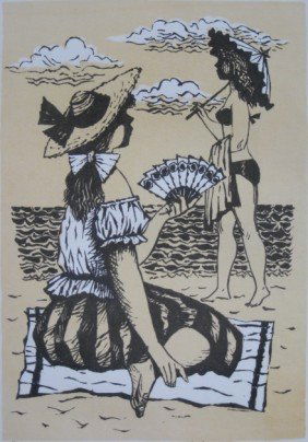 Fletcher Martin lithograph: Fletcher Martin- ''Sun Woman #3''- lithograph in colors, 1966, signed and annotated 'Ed. 250' in pencil, AAA publication, very good condition. 14 x 9 3/4''