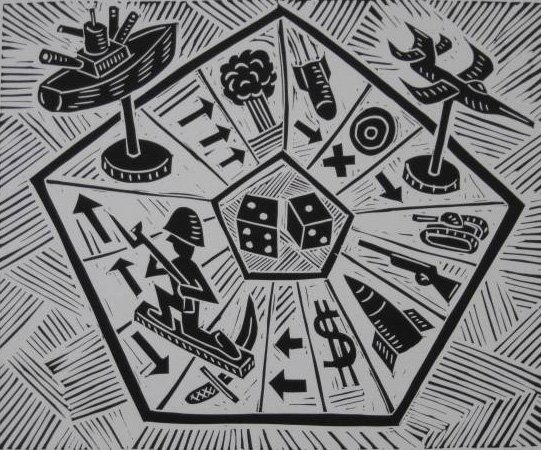 Richard B. Mock woodcut: Richard Basil Mock- Untitled- woodcut, 1986, signed, dated and numbered in pencil, edition of 40, very good condition. 14 x 17''
