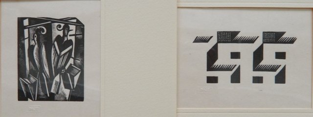 Paul Nash wood engravings: Paul Nash- 5 Birds; Pattern Paper No. 24- 2 wood engravings, 1923, 1928. Published in 'A Portfolio of Twenty-Four Wood-Engravings'. 1985. Edition 45 numbered 1-45 and an additional I-XV not for sale. 