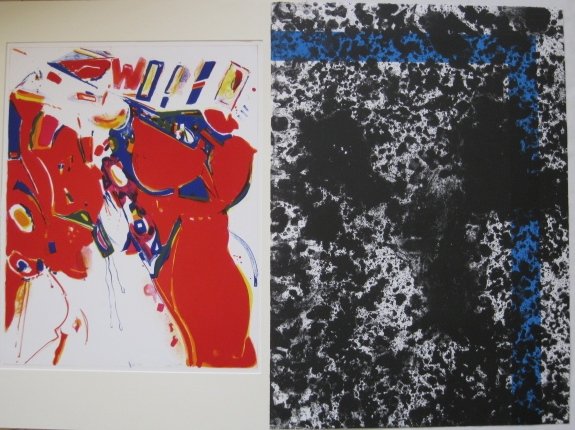 Joel Smith; Ryoji Koie- 2 lithographs: Joel Smith- Untitled (Abstract)- lithograph in colors, signed and numbered 26/44 in pencil; and Ryoji Koie- Untitled (Abstract)- lithograph in colors, blind stamped. 26 3/4 x 21 1/4''; 35 1/4 x 25'' (