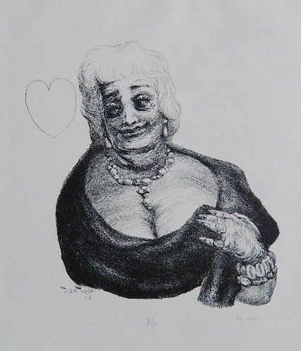 Stuyvesant Van Veen lithograph: Stuyvesant Van Veen- ''Queen of Hearts''- lithograph, 1968, signed and numbered 52/250 in pencil, AAA edition, very good condition. 8 x 8 1/2''