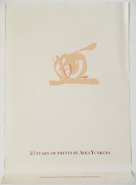 Adja Yunkers lithographic poster: Adja Yunkers- ''25 Years of Prints By Adja Yunkers''- lithographic poster in colors. 29 3/4 x 20 3/4''